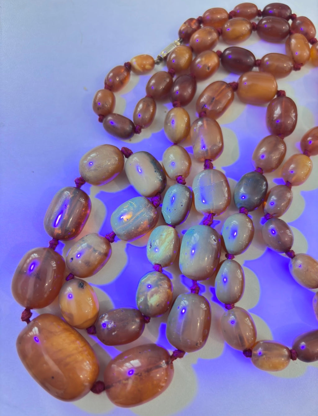 Vintage Baltic Amber Necklace, 108cm long 90 Grams, 58 Cognac Butterscotch Beads