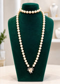 Akoya Cultured Pearl Opera Necklace 8.5–8.9mm Diamond and Gold Clasp Enhancer