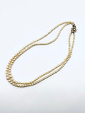 Vintage Double Strand Cultured Pearl Necklace, Graduated, Gold & Pearls Clasp