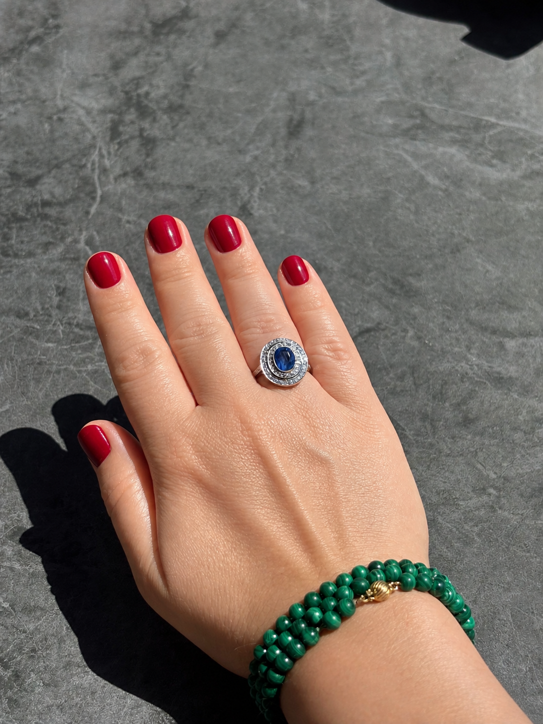 GCS Certified 3.70ct Unheated Sri Lankan Sapphire & Diamond Platinum Ring