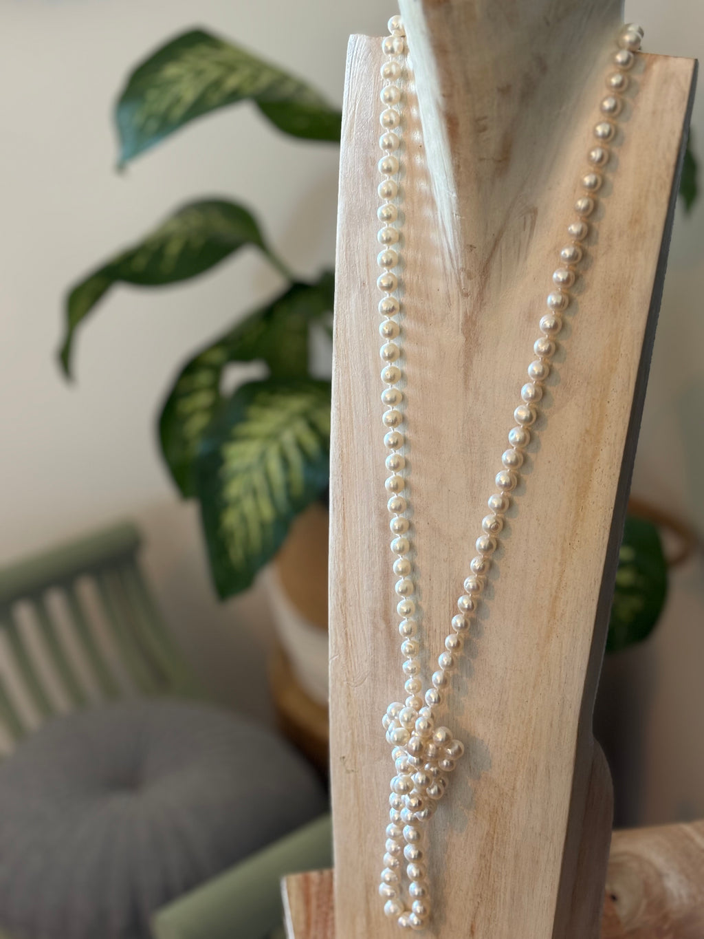 Long Cultured Freshwater Pearl Rope Necklace, 9.5-10mm Pearls, 120cm, Exceptional Lustre