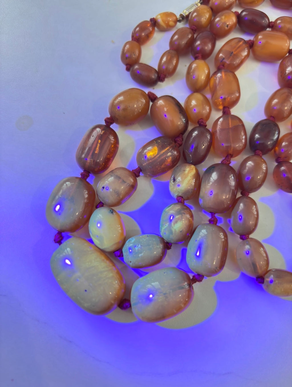 Vintage Baltic Amber Necklace, 108cm long 90 Grams, 58 Cognac Butterscotch Beads