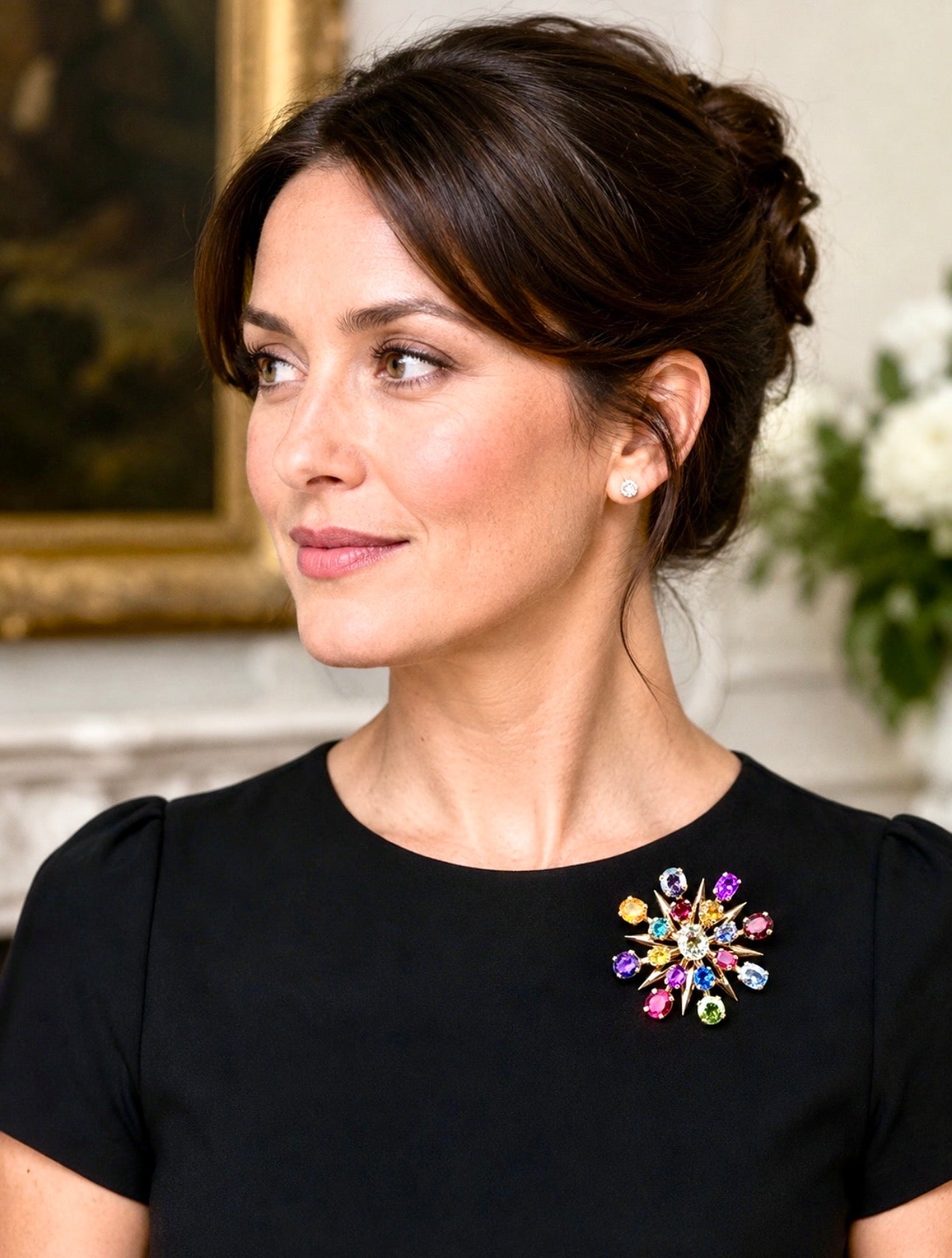 Victorian Transformation Sunburst Brooch Pendant Certified with Ceylon Sapphires and variety of precious gems