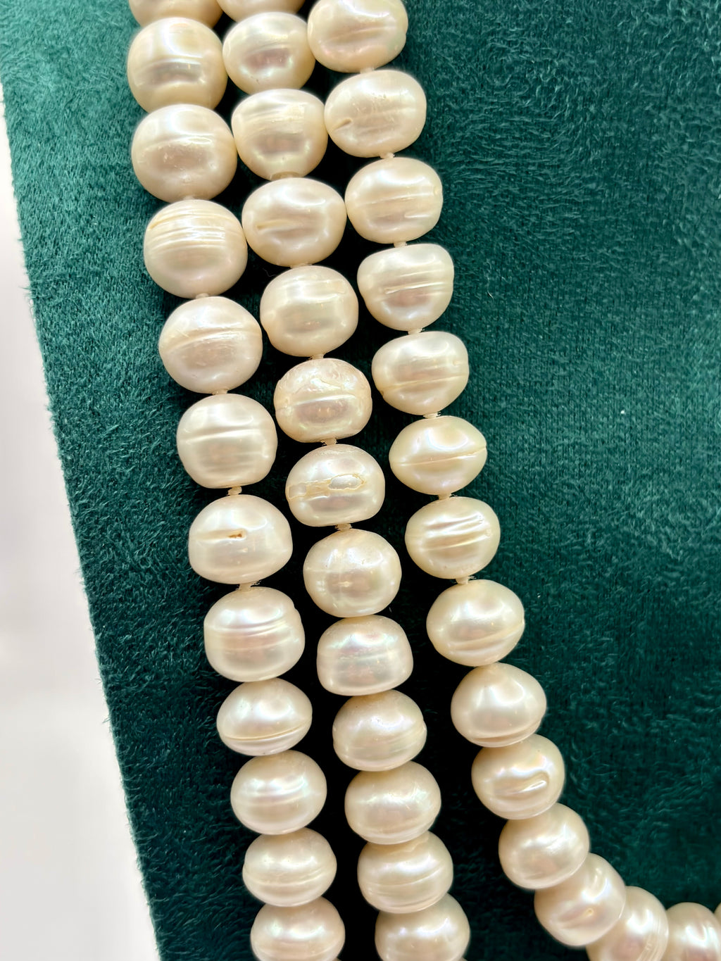 Exceptional Long Vintage Freshwater Pearl Rope Necklace 162cm Endless Strand