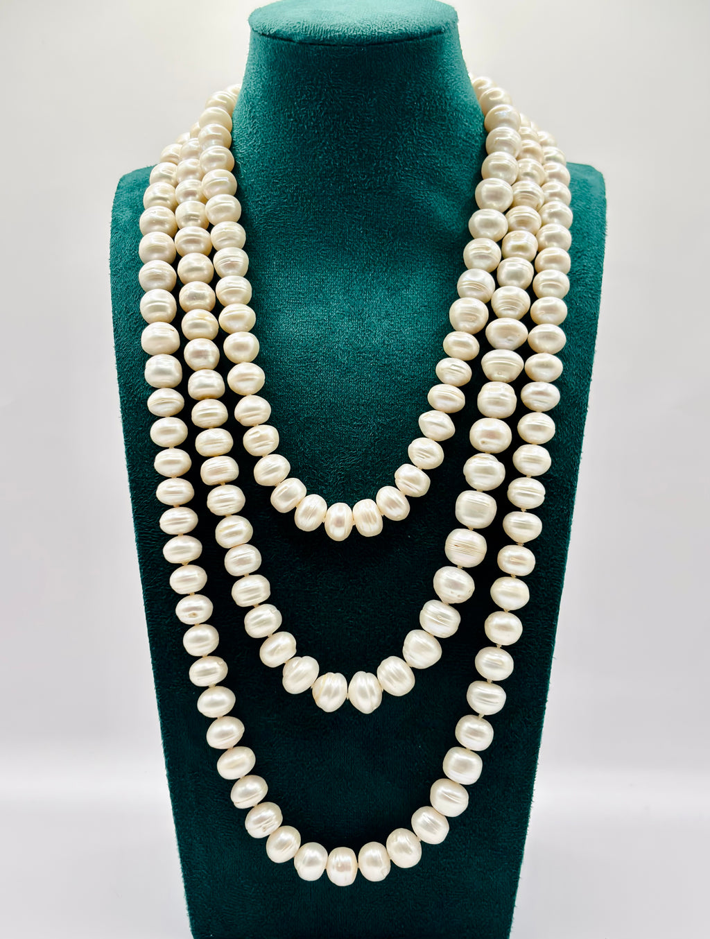 Exceptional Long Vintage Freshwater Pearl Rope Necklace 162cm Endless Strand