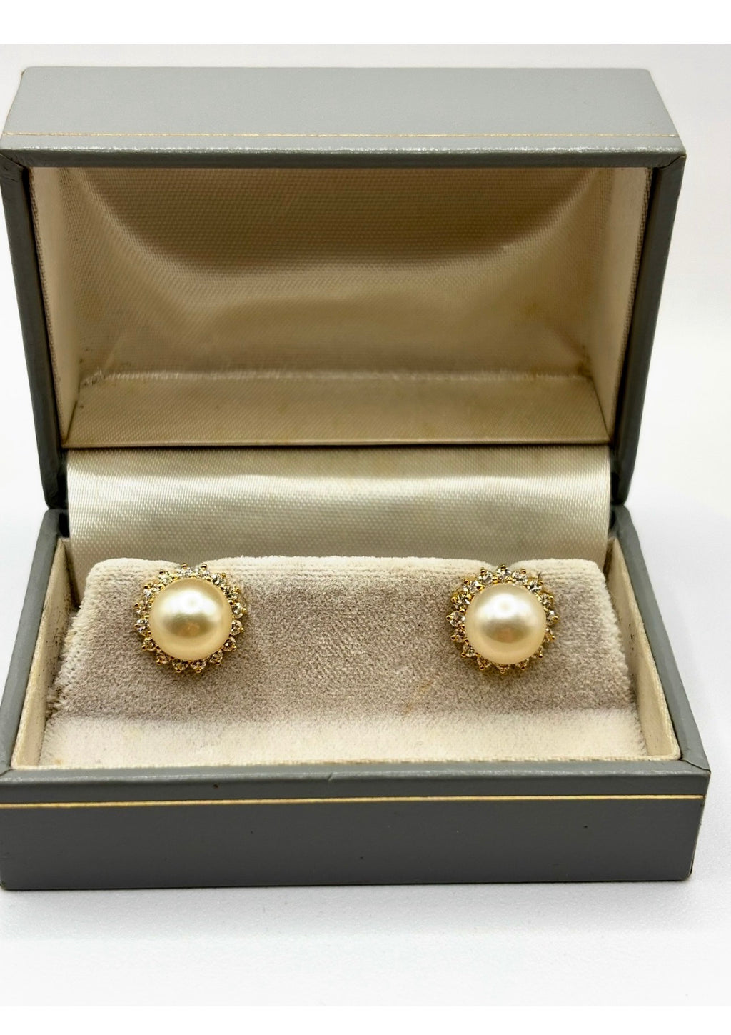 Vintage Pearl and Diamond Cluster Ring and Earrings Suite, 18ct Gold, Circa 1987