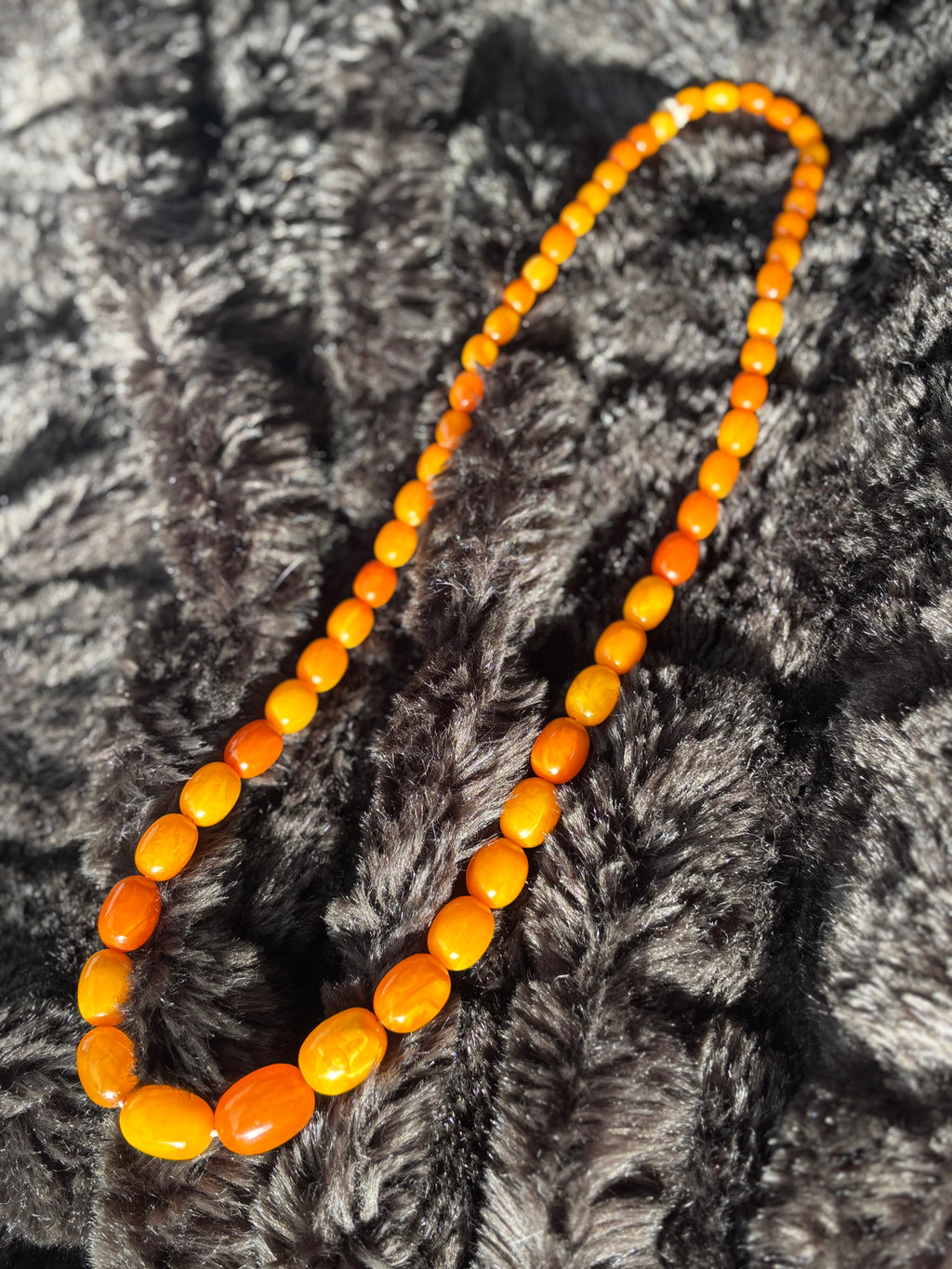 Antique Baltic Butterscotch Amber Bead Necklace, 70cm, 1920s-1940s