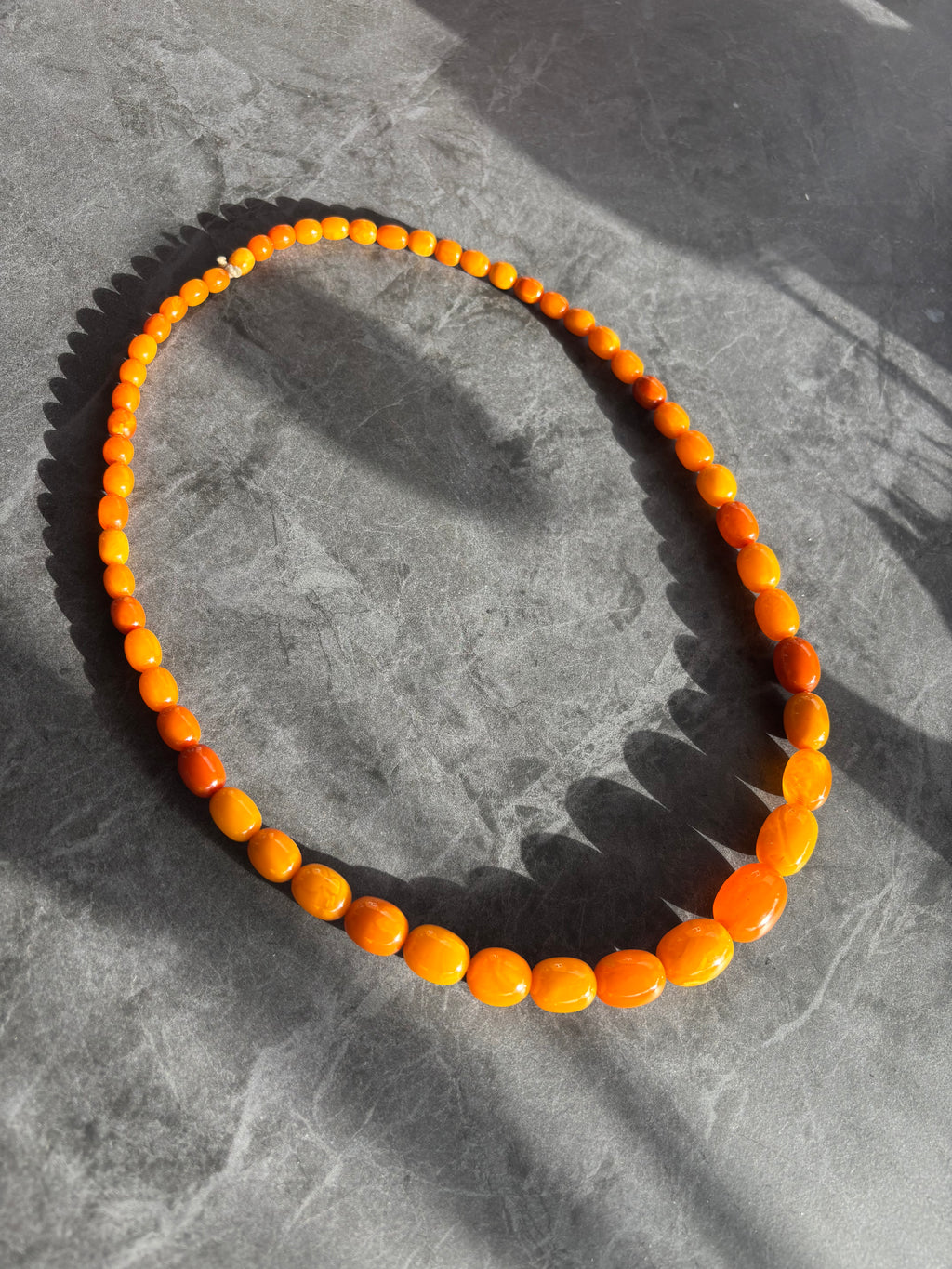 Antique Baltic Butterscotch Amber Bead Necklace, 70cm, 1920s-1940s