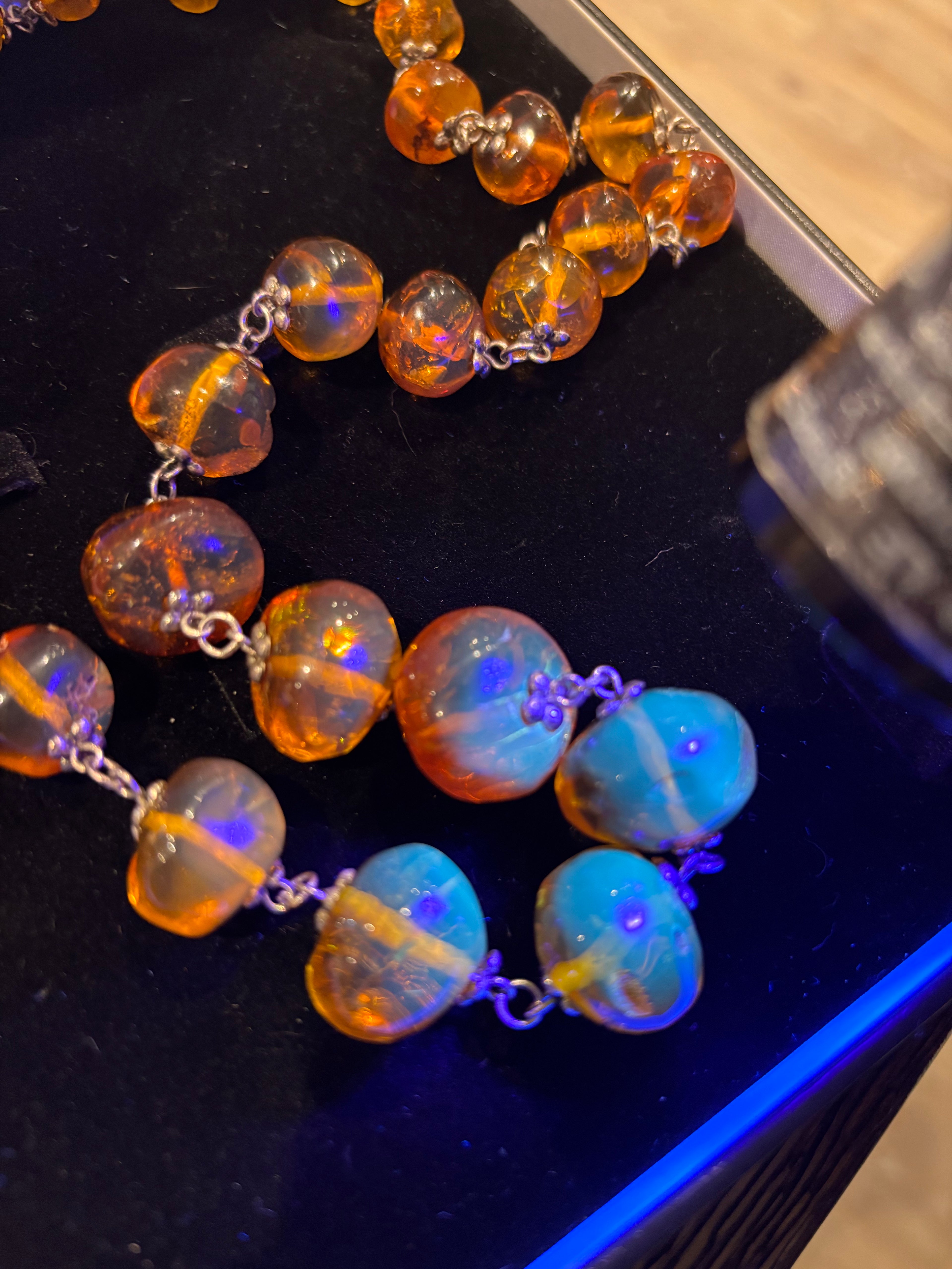 Handmade Baltic Amber and Silver Bead Necklace, Late 20th Century