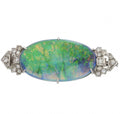 ART DECO OPAL & Diamonds Platinum Brooch
