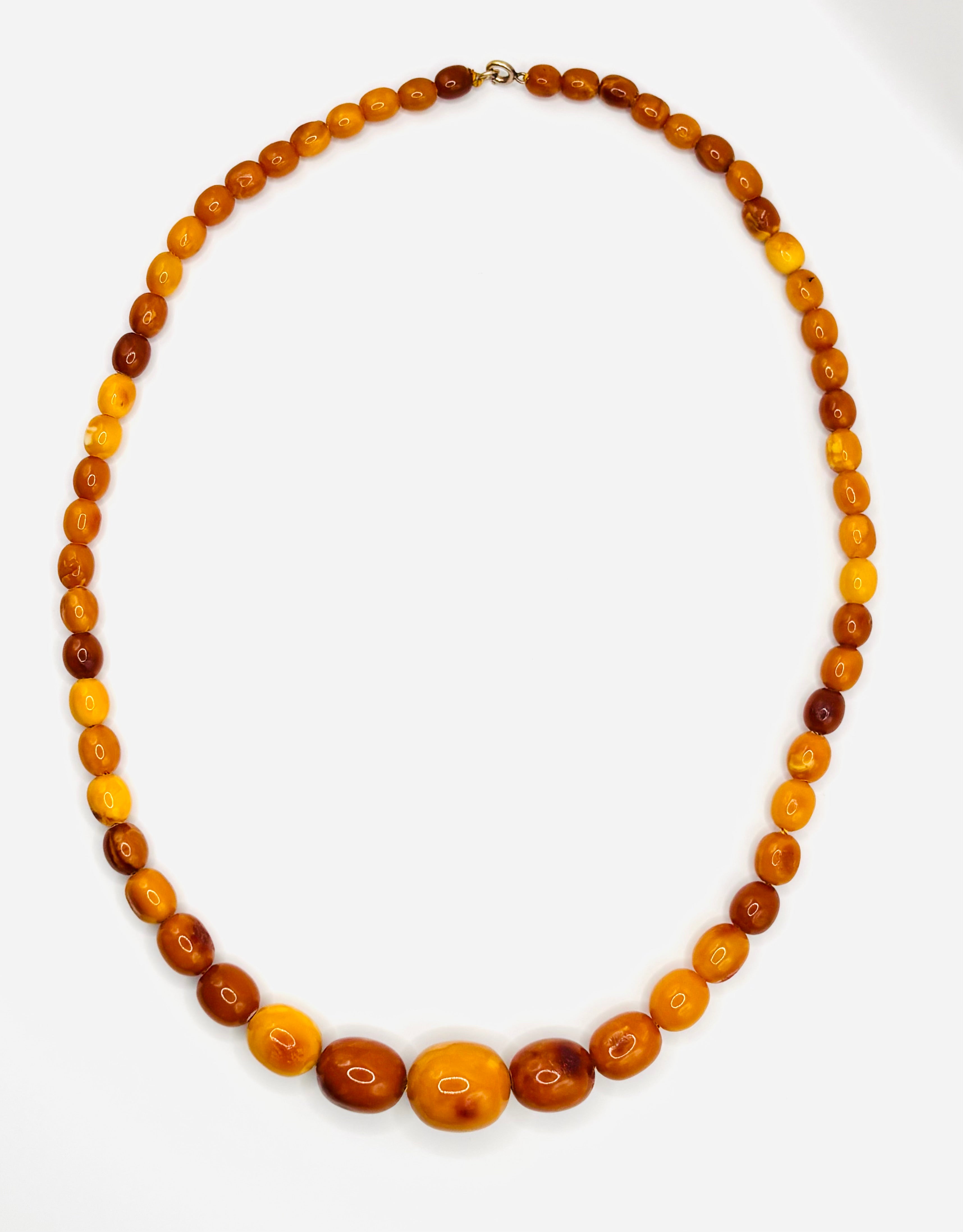 Antique Baltic Butterscotch Amber Bead Necklace, 70cm, 1920s-1940s
