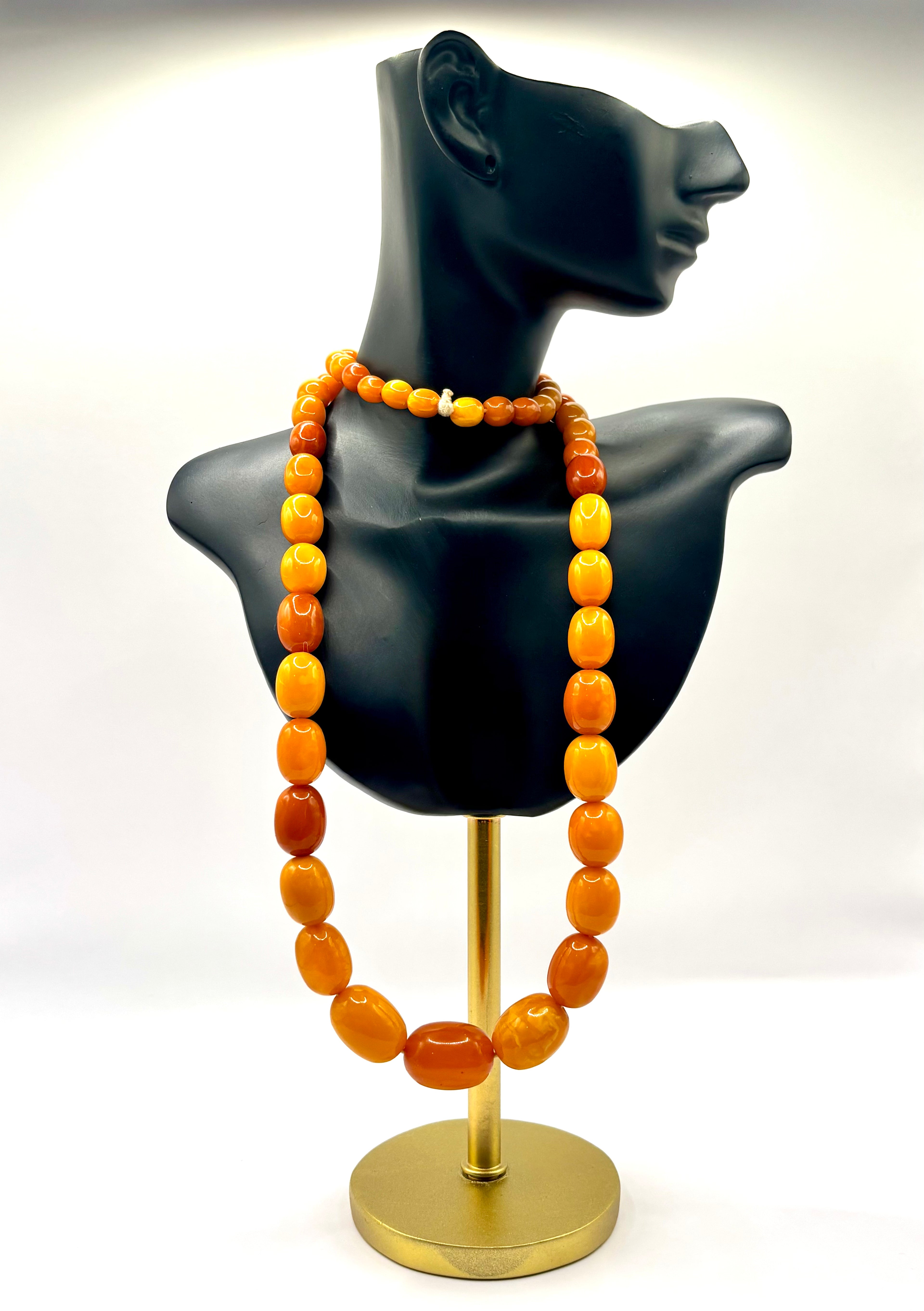 Antique Baltic Butterscotch Amber Bead Necklace, 70cm, 1920s-1940s