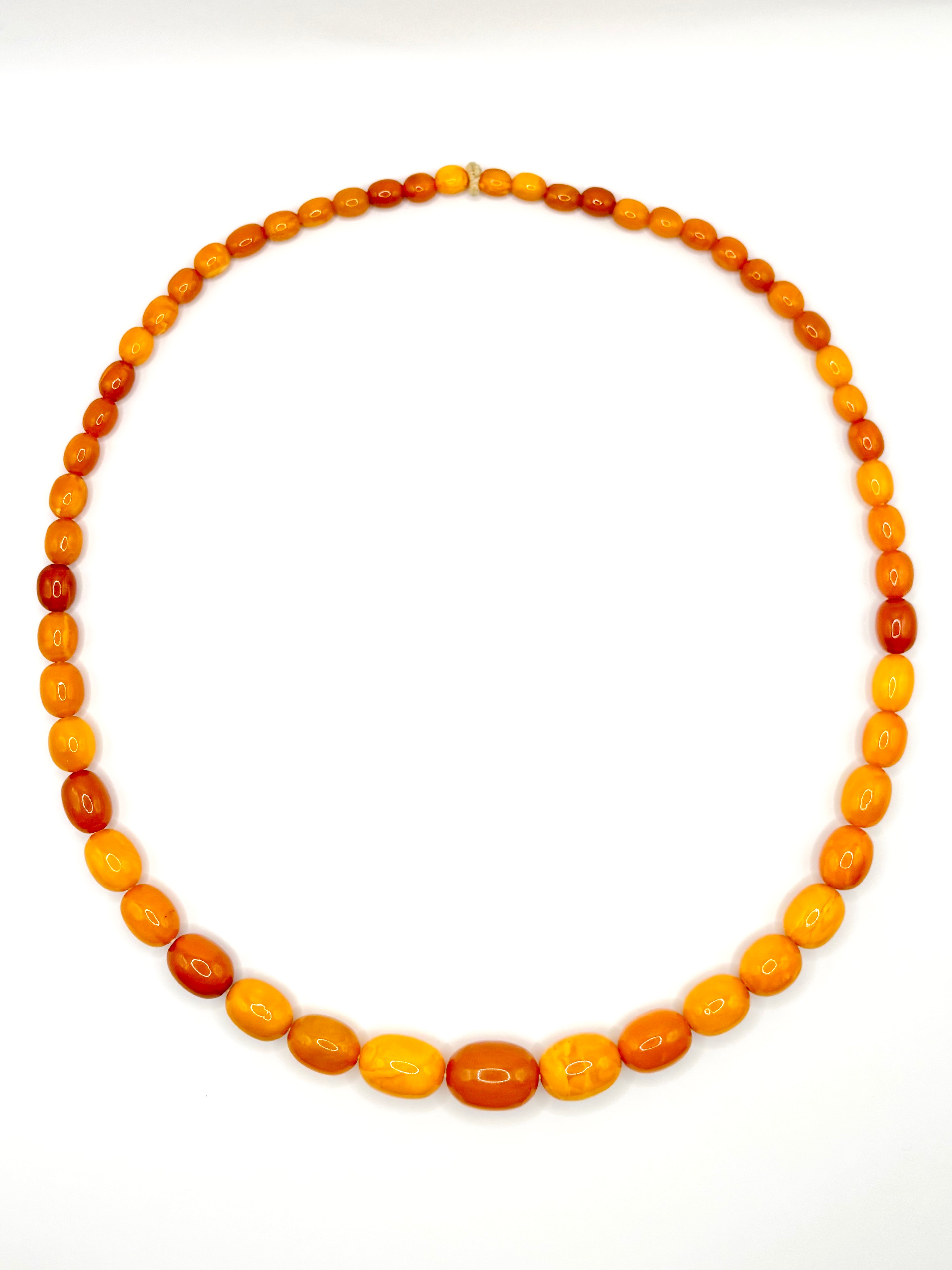 Antique Baltic Butterscotch Amber Bead Necklace, 70cm, 1920s-1940s