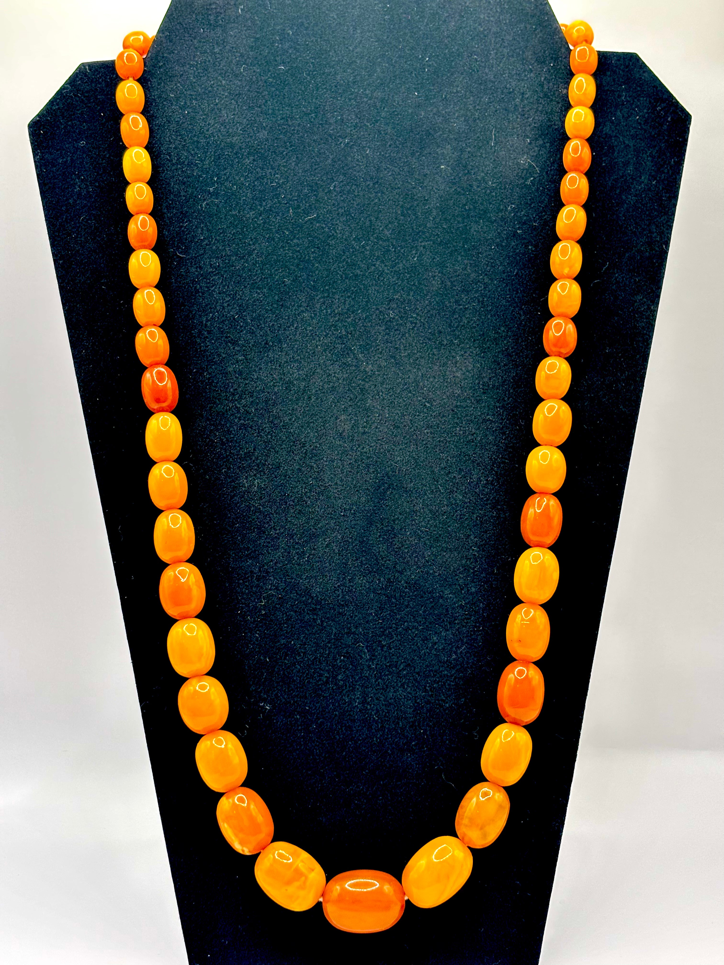 Antique Baltic Butterscotch Amber Bead Necklace, 70cm, 1920s-1940s
