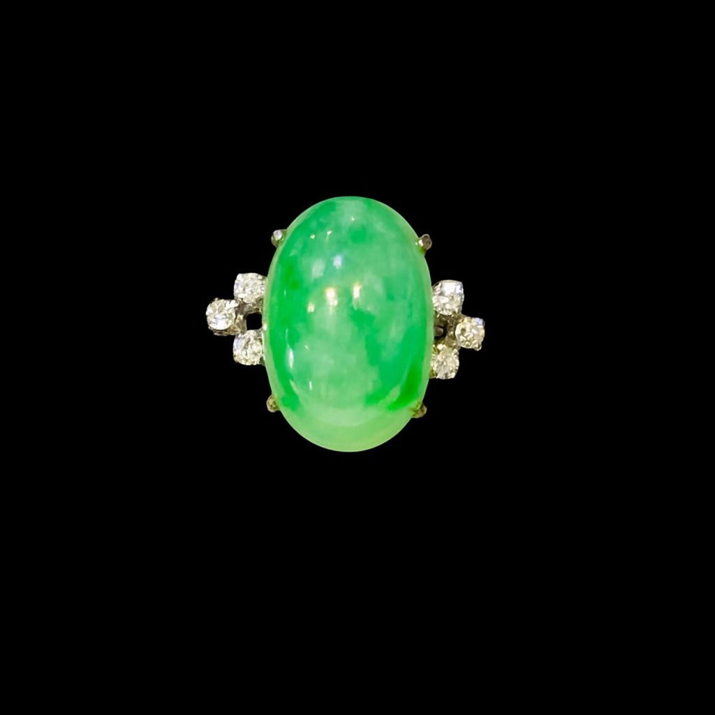 JADE & DIAMONDS VINTAGE White Gold Ring