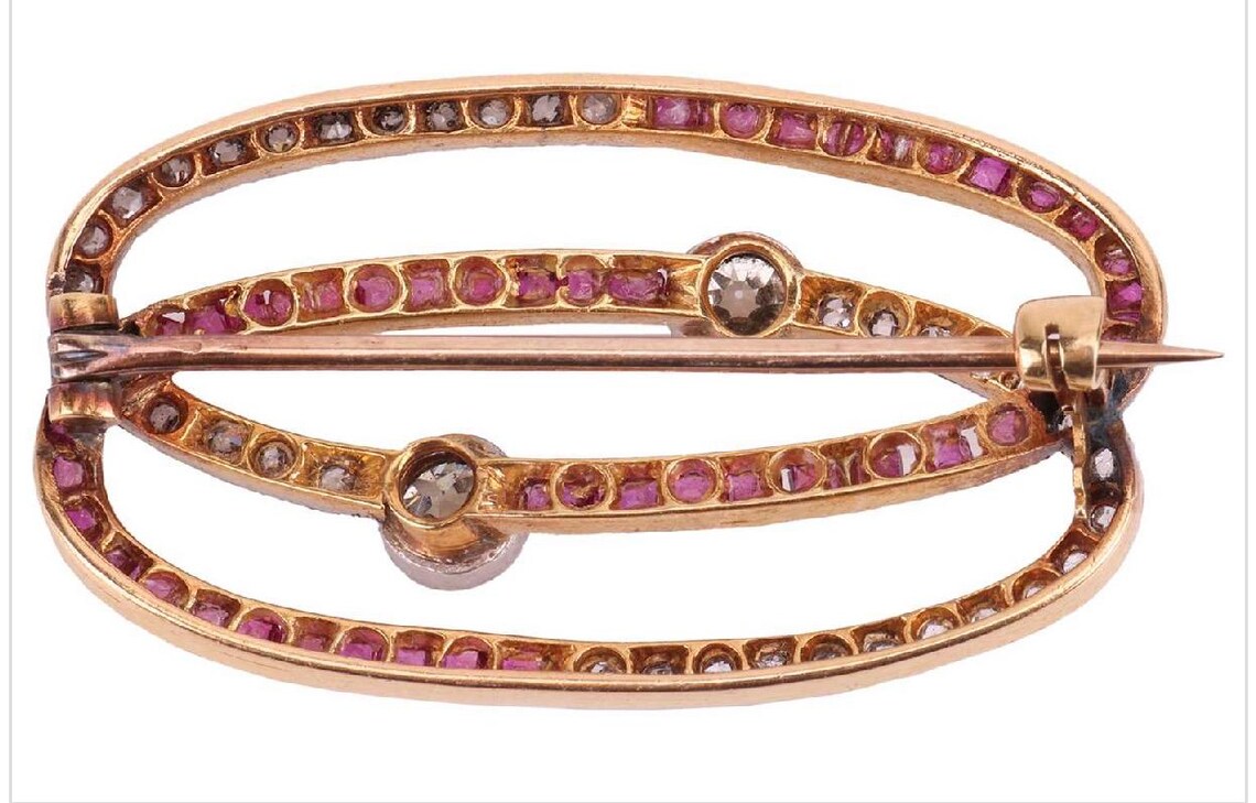 Art Deco Ruby & Diamond Brooch 1920’s