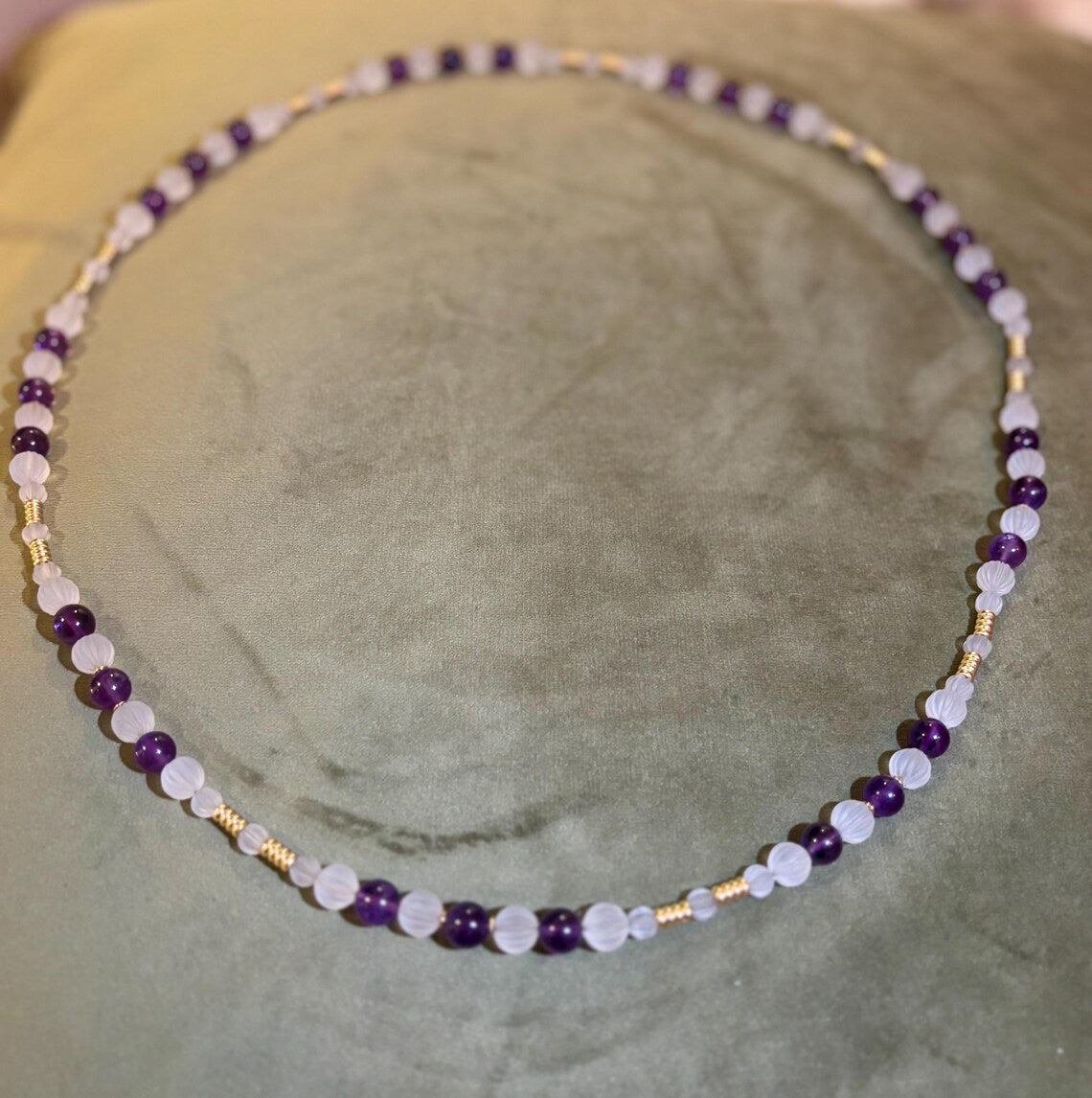 VINTAGE AMETHYST & CARVED Rock Crystal Necklace - by repute this is a Boucheron design