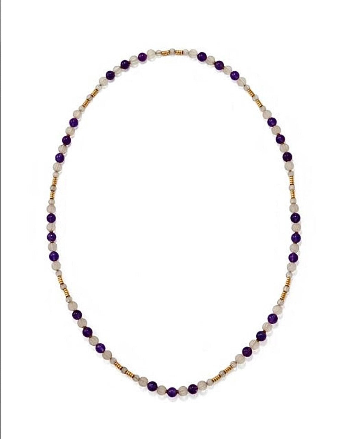 VINTAGE AMETHYST & CARVED Rock Crystal Necklace - by repute this is a Boucheron design