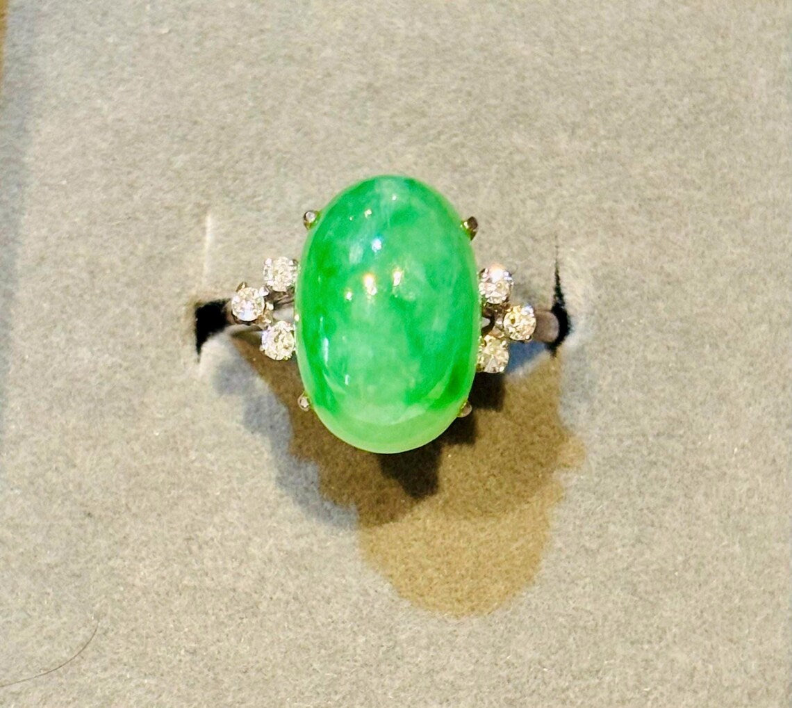 JADE & DIAMONDS VINTAGE White Gold Ring