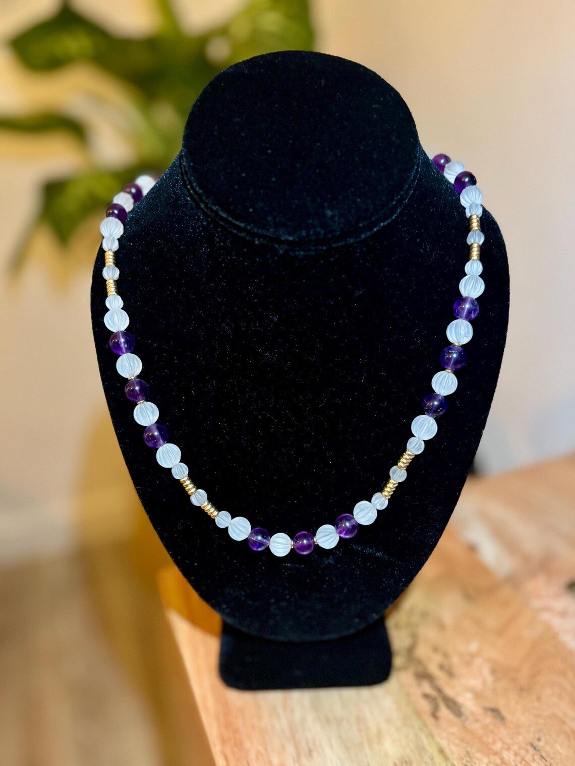 VINTAGE AMETHYST & CARVED Rock Crystal Necklace - by repute this is a Boucheron design