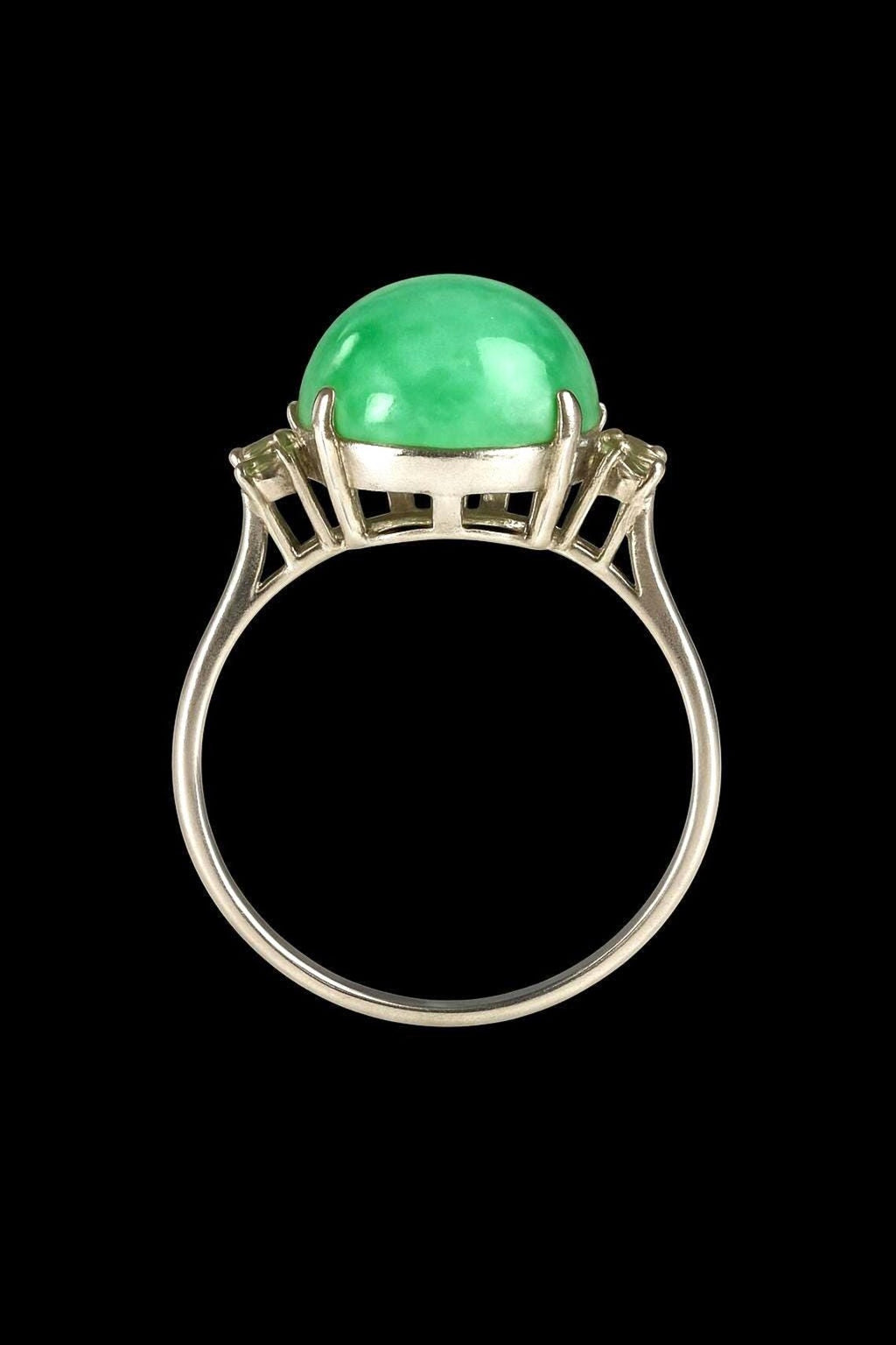 JADE & DIAMONDS VINTAGE White Gold Ring