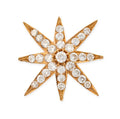 Antique Diamond Eight-Point Star Brooch / Pendant, Circa 1910-1925