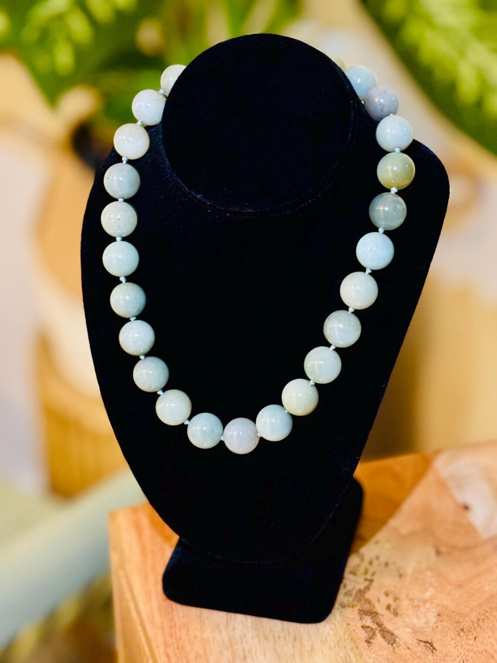 Large Vintage Bowenite Bead Necklace, Silver Clasp, Collection of Shirley Conran DBE