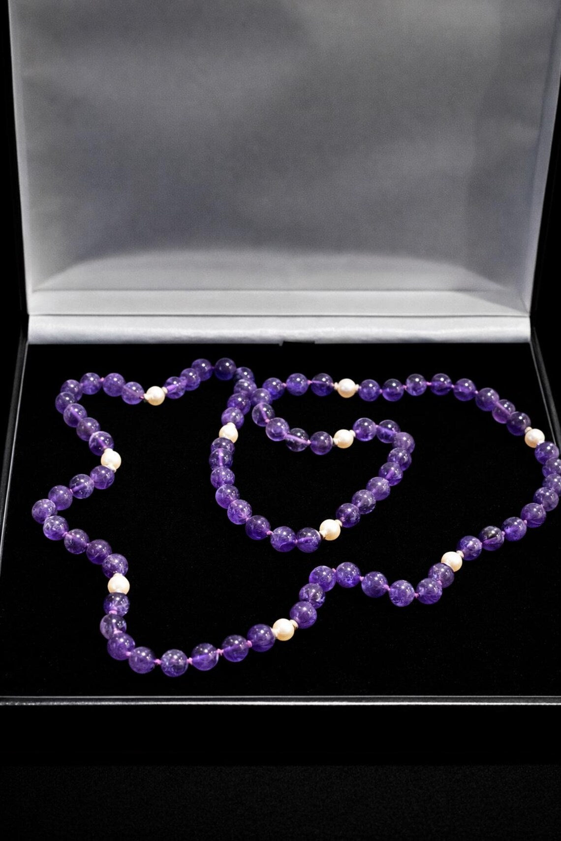 Late 20th Century Amethyst, Pearl and 9ct Gold Necklace