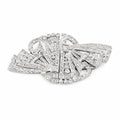 Large Art Deco Platinum Diamond Double Clip Brooch, 5.50 Carats, French Atelier, circa 1928-1935