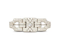 Art Deco Platinum and Diamond Geometric Plaque Brooch, 1.50 Carats, circa 1920’s
