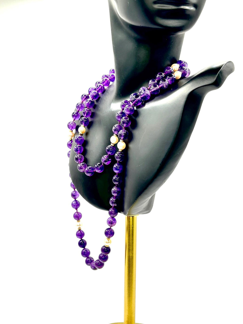 Late 20th Century Amethyst, Pearl and 9ct Gold Necklace