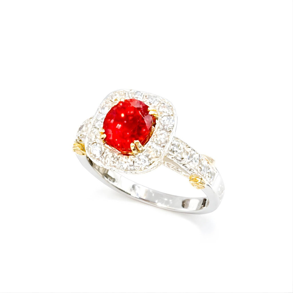 ORANGE PADPARADSCHA SAPPHIRE & Diamonds Ring