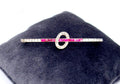 1920s Austrian Ruby and Diamond Bar Brooch in 14ct Gold