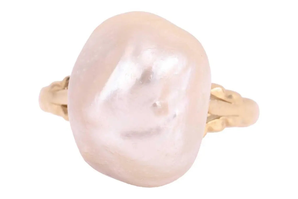 Antique GSC CERTIFIED NATURAL Saltwater Pearl Ring
