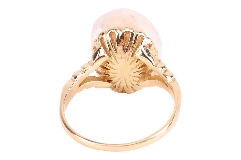 Antique GSC CERTIFIED NATURAL Saltwater Pearl Ring