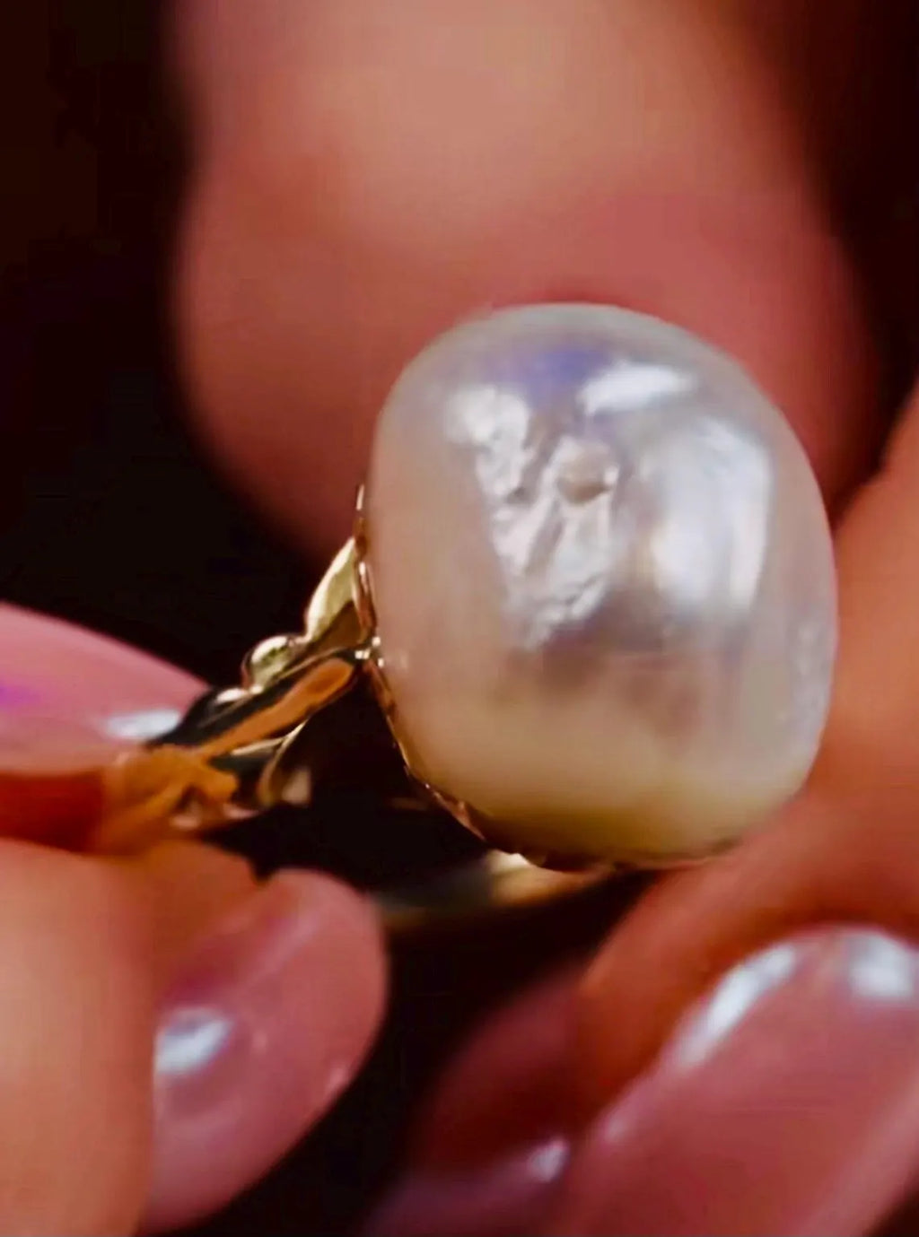 Antique GSC CERTIFIED NATURAL Saltwater Pearl Ring