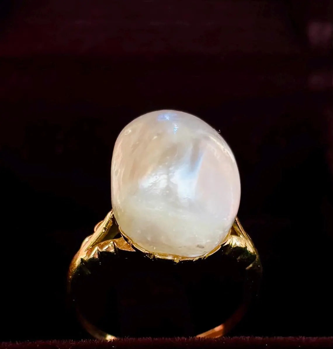 Antique GSC CERTIFIED NATURAL Saltwater Pearl Ring