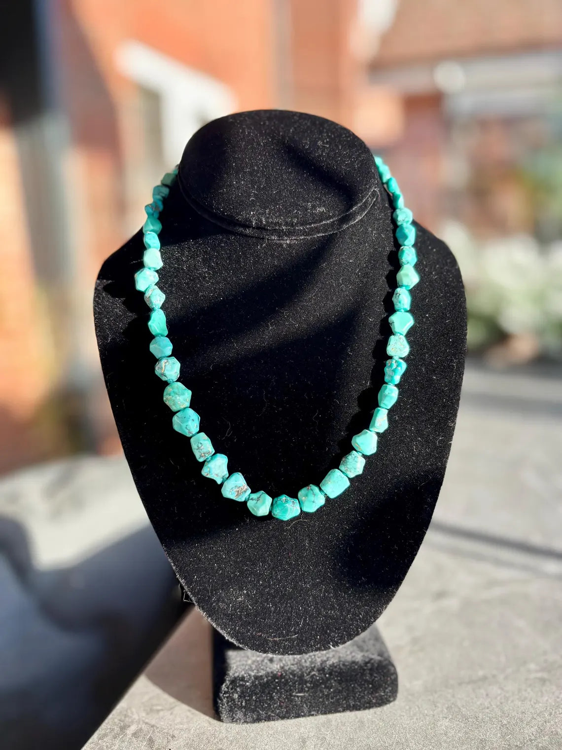 TURQUOISE NECKLACE 18K CARAT Gold - Early to Mid 20th Century