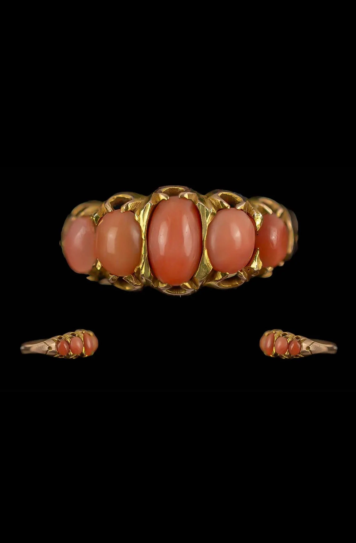 VINTAGE CORAL & GOLD Ring