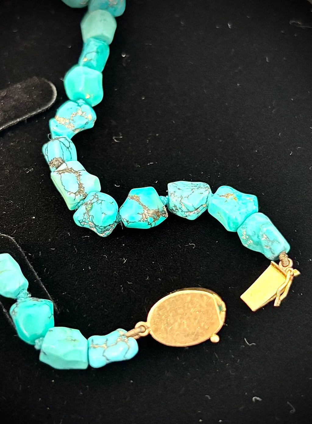 TURQUOISE NECKLACE 18K CARAT Gold - Early to Mid 20th Century