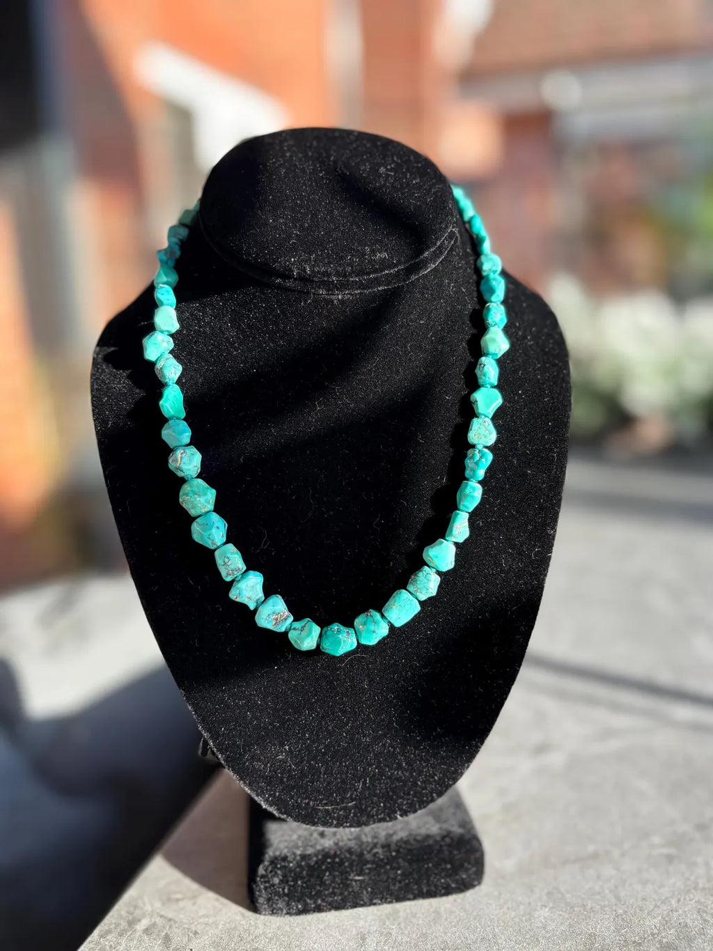 TURQUOISE NECKLACE 18K CARAT Gold - Early to Mid 20th Century