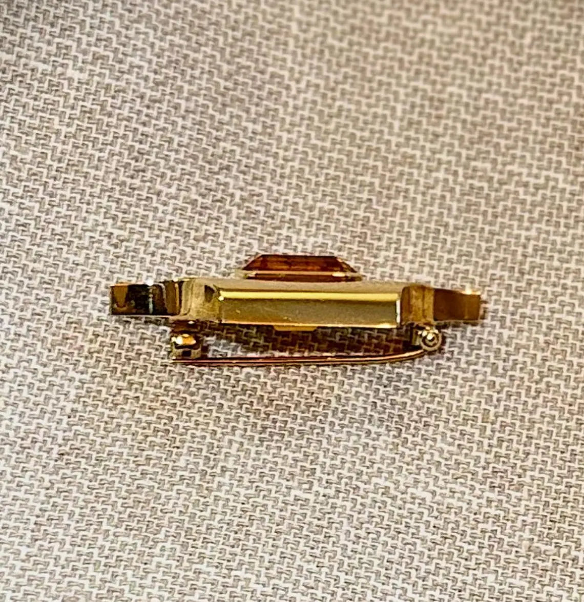 VINTAGE CITRINE & 18k GOLD Brooch