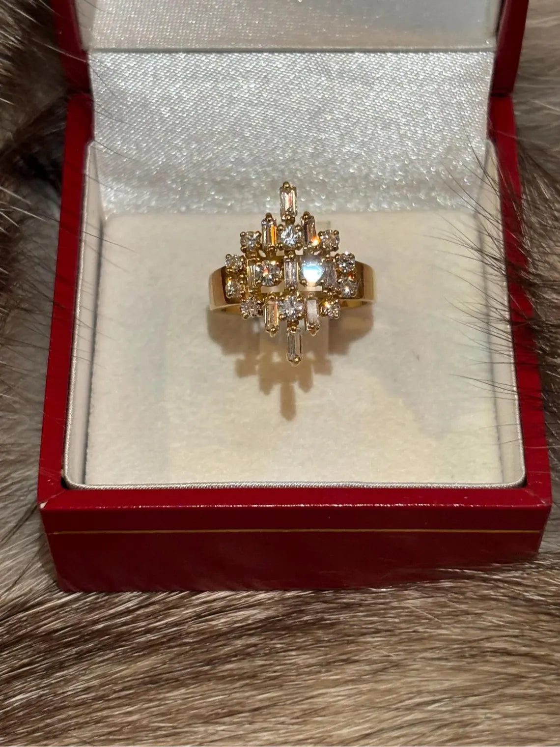 Cluster Dome Ring with Diamonds on 18K Gold
