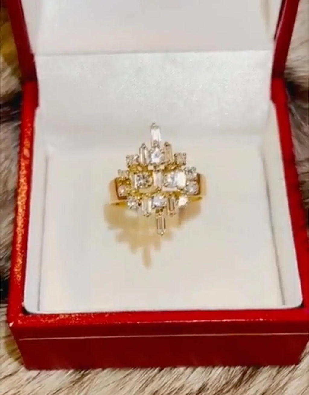 Cluster Dome Ring with Diamonds on 18K Gold
