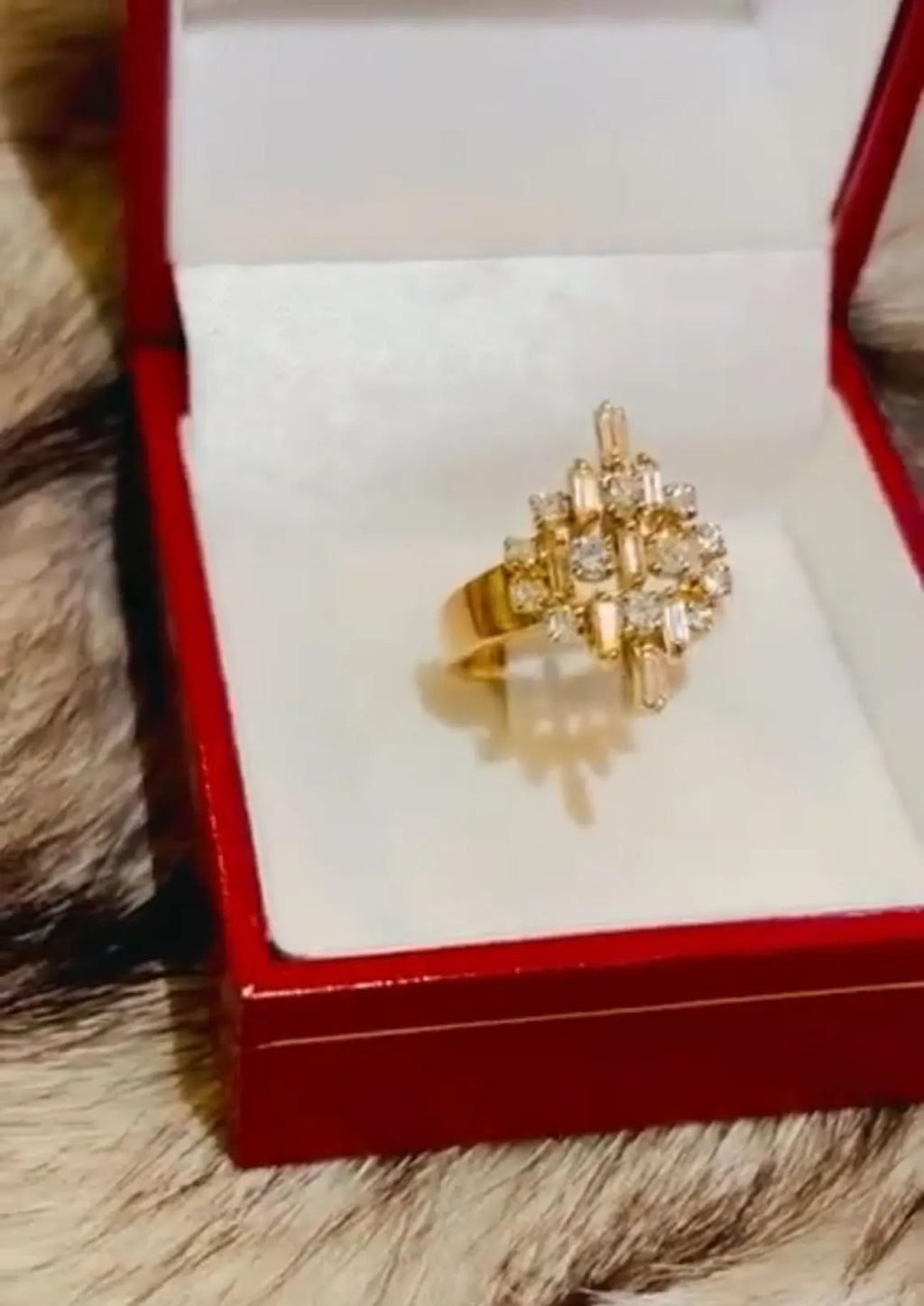 Cluster Dome Ring with Diamonds on 18K Gold