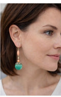 Early 20th Century Jade, Coral & Diamond Drop Earrings in 9 Carat Gold and silver
