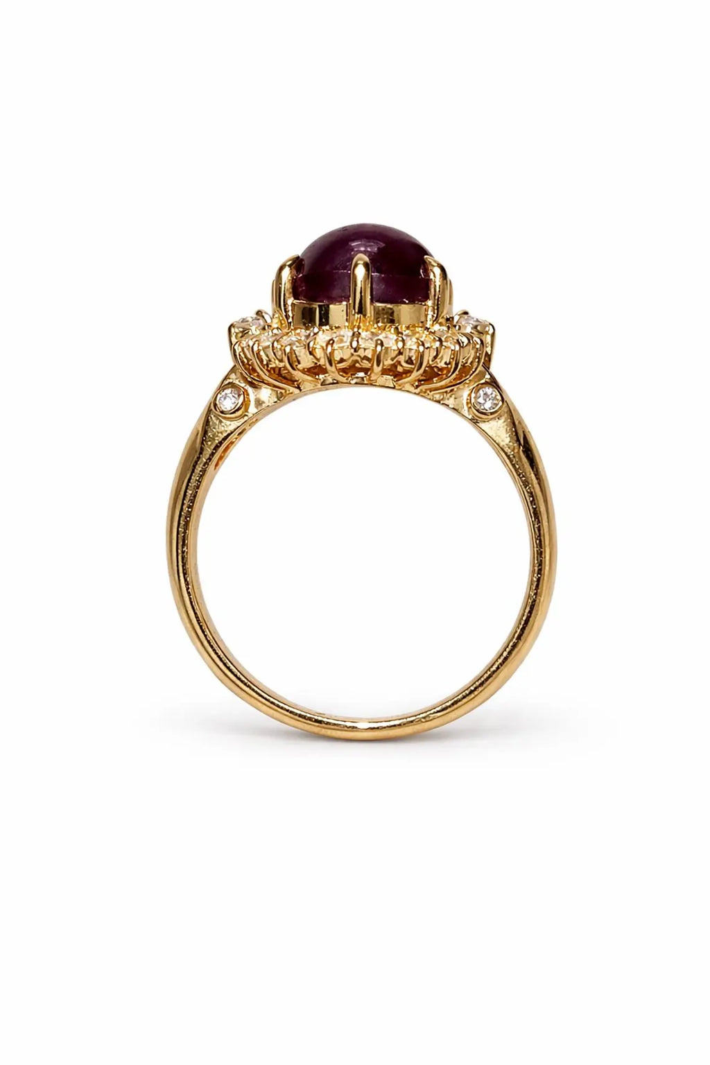 Large 8.50ct Natural Unheated Star Ruby Diamond Cluster Ring, GCS Certified, 18k Gold