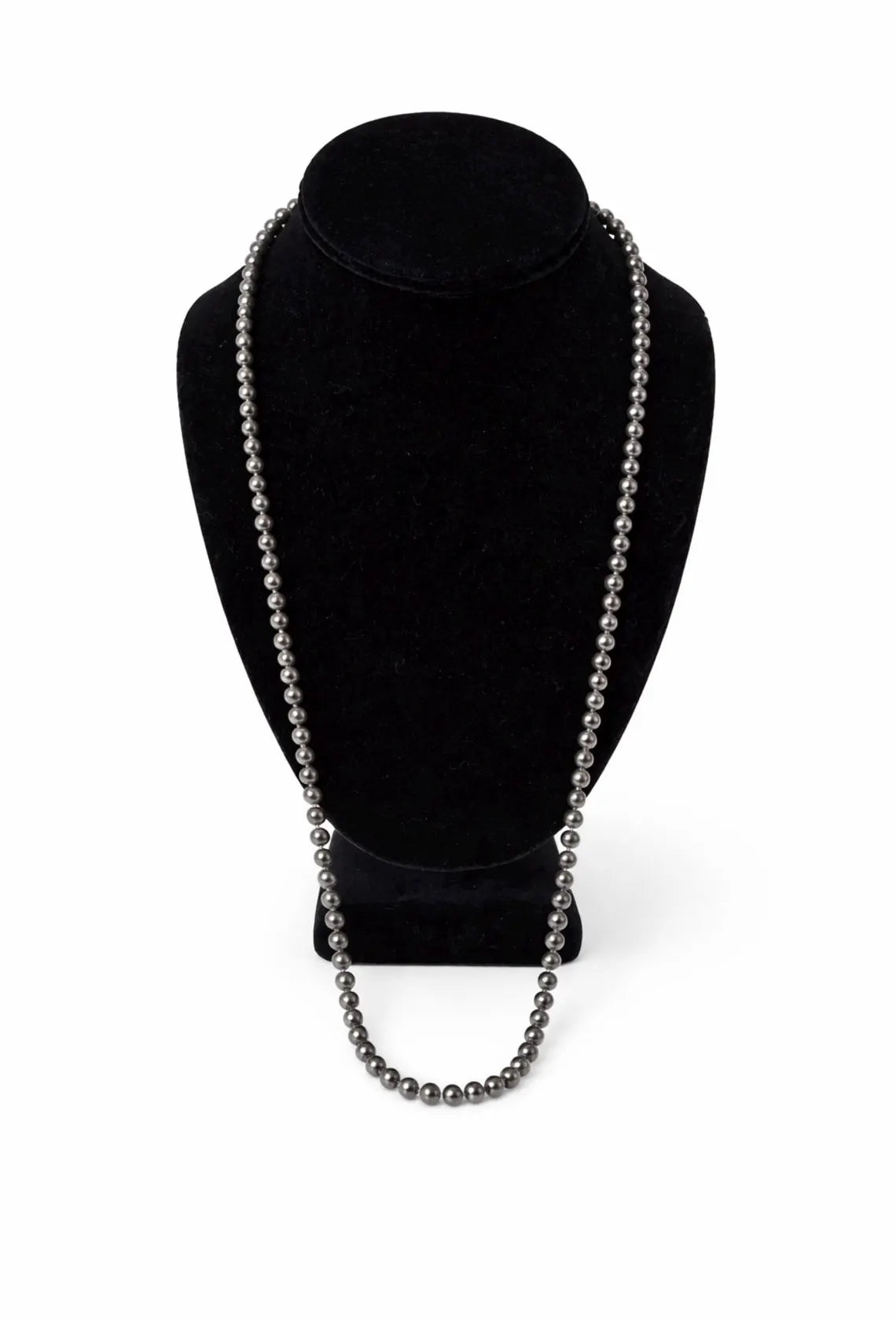 90cm Black Cultured Pearl Opera Length Necklace with 14ct Yellow Gold Clasp