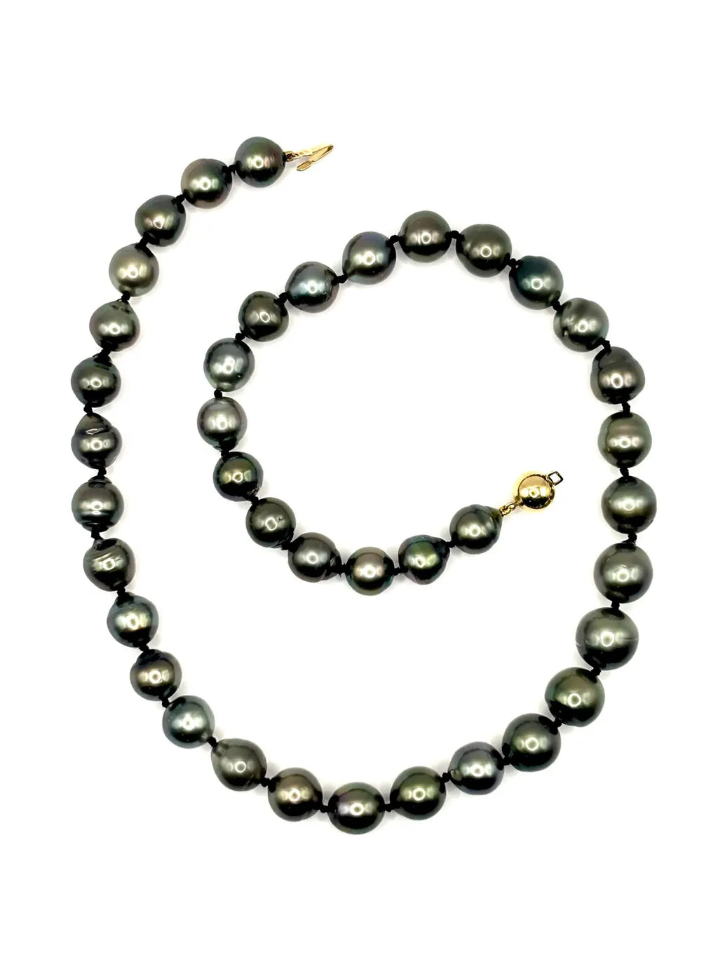 Graduated Tahitian Pearl Necklace 9–11.4mm with 18k Gold Clasp, 45cm