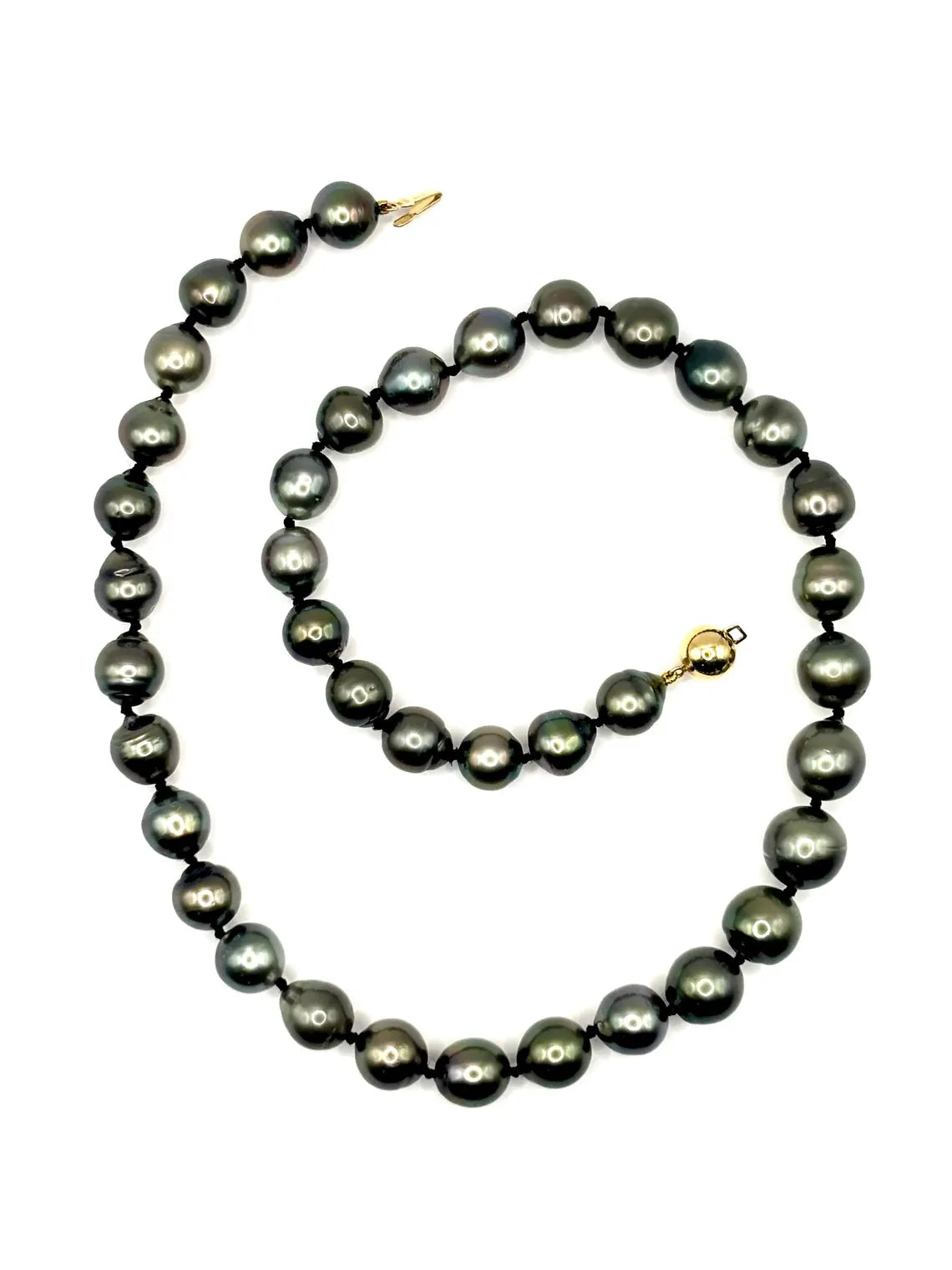 Graduated Tahitian Pearl Necklace 9–11.4mm with 18k Gold Clasp, 45cm